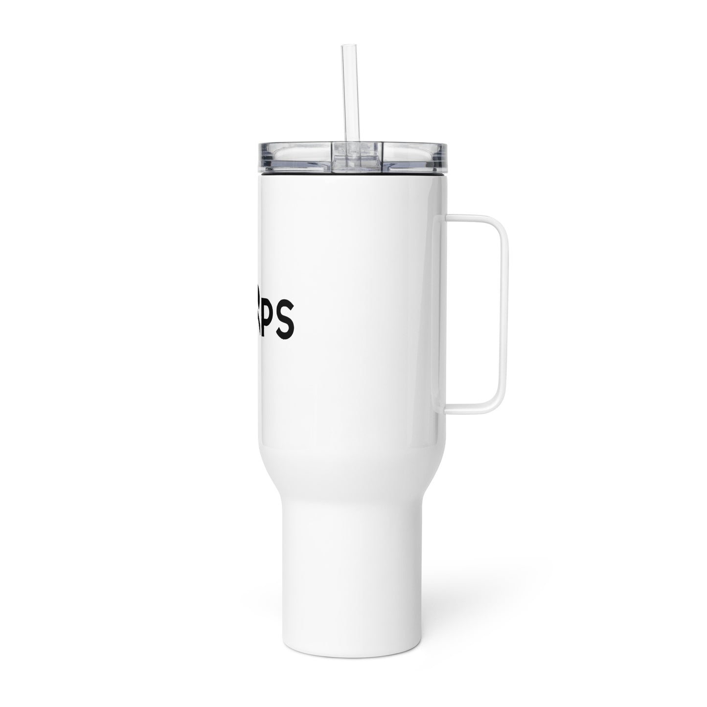 Travel mug with a handle